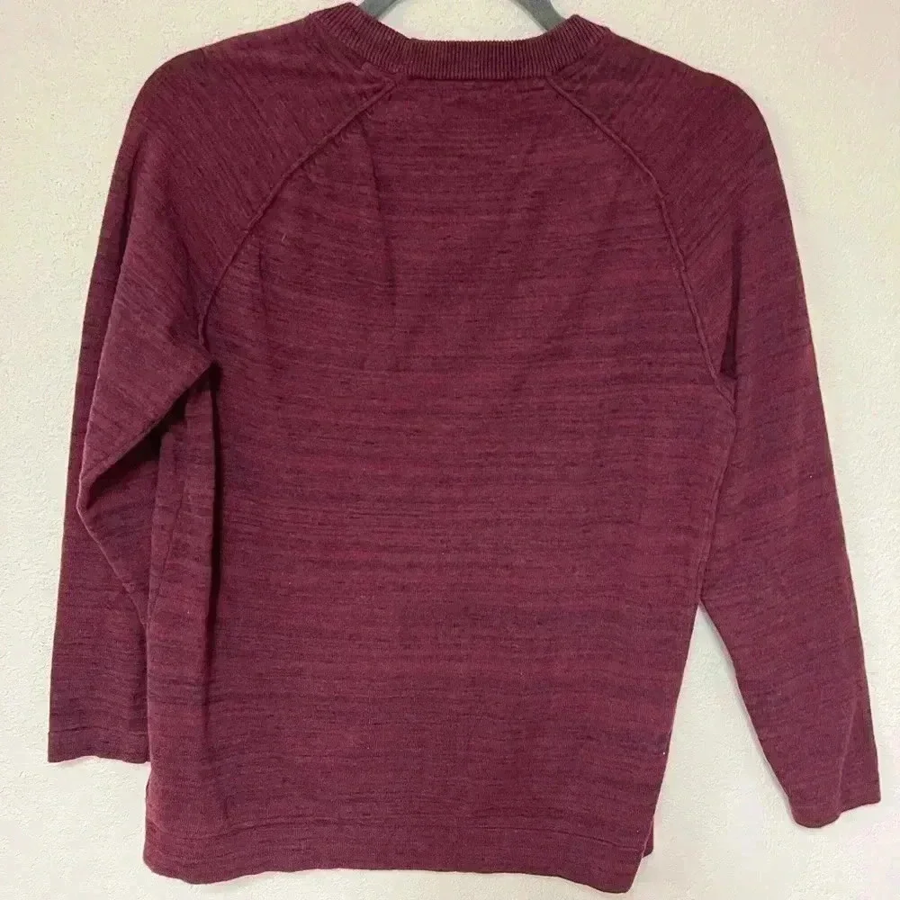 Porter + Ash Men’s Burgundy Cotton Marled Crewneck Sweater Small